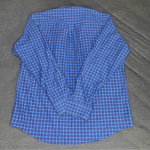 Peter Millar Long Sleeve Button Down Blue Plaid Large - Picture 5 of 5